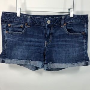 American Eagle Cuffed Stretch Shortie Shorts 14